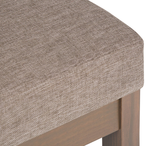 Milltown 27 Inch Wide Solid Wood Footstool Small Ottoman Bench in Fawn