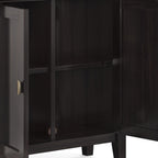 Redmond 32 Inch Wide Solid Wood Low Storage Cabinet in Hickory