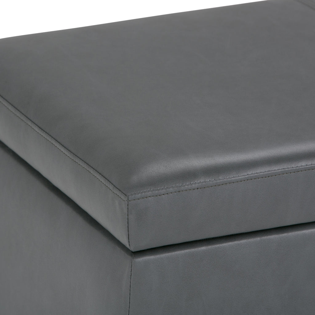 Avalon 48 Inch Wide Storage Ottoman Bench in Stone