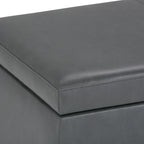 Avalon 48 Inch Wide Storage Ottoman Bench in Stone