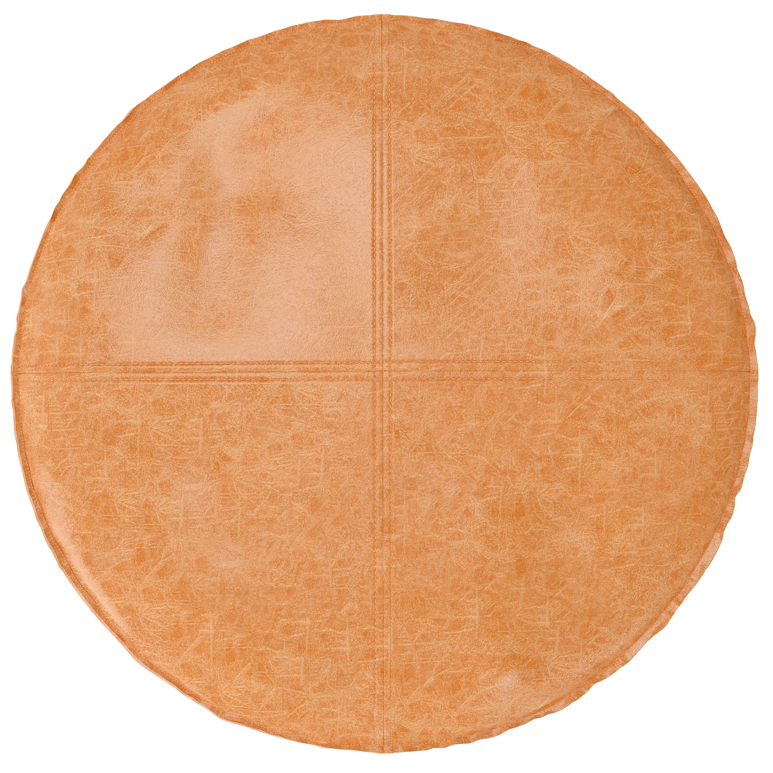 Brody 32 Inch Wide Round Coffee Table Pouf in Distressed