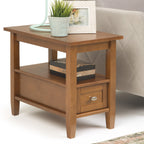 Warm Shaker Solid Wood 14 Inch Wide Side Table in Light Golden