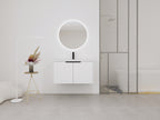 36" Wall Mounted Bathroom Vanity with Resin Sink & 2 Soft-Close Doors