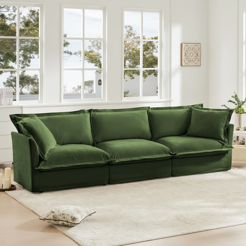 Modern 3 Seater Slipcovered Sofa