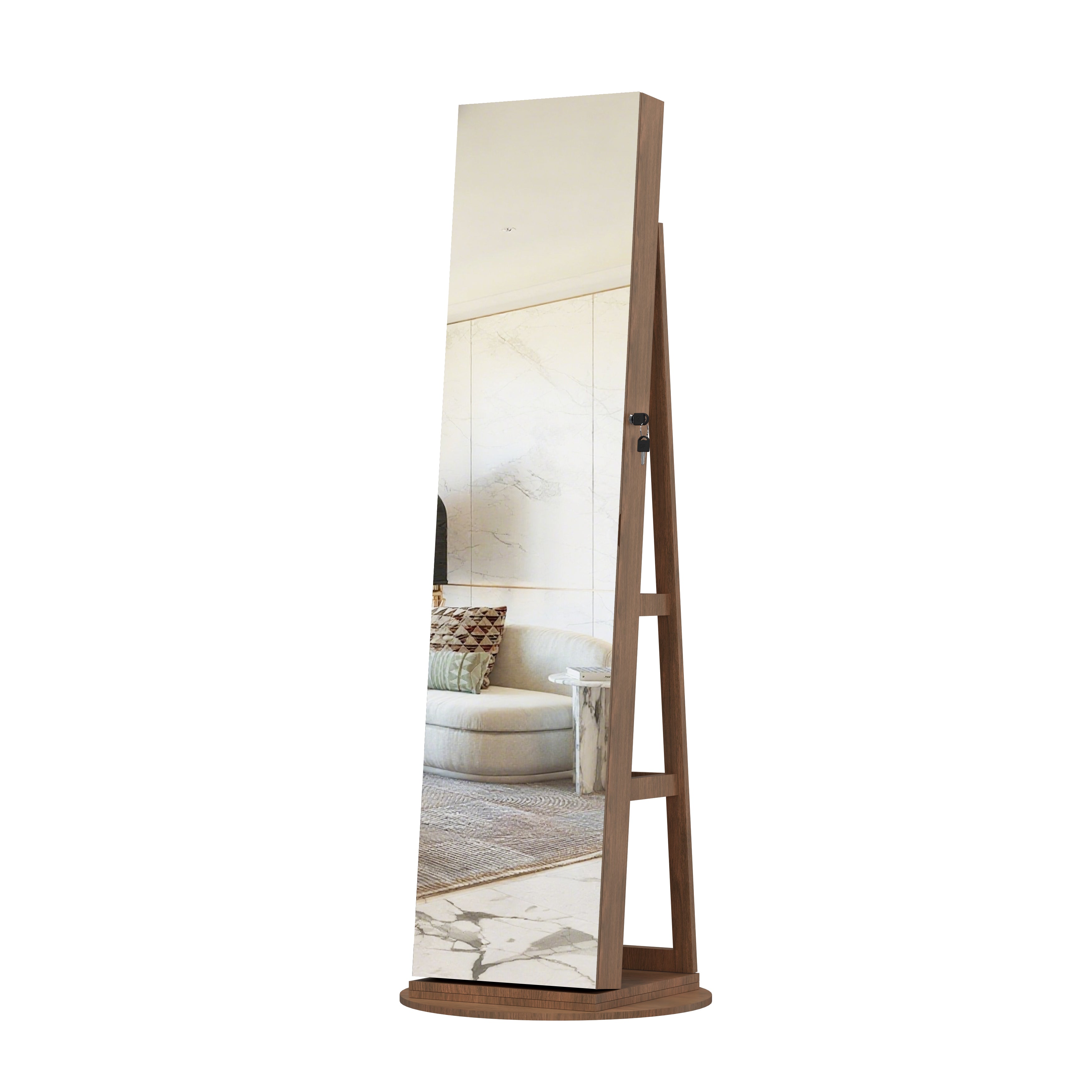 360° Swivel Jewelry Cabinet with Full Length Mirror