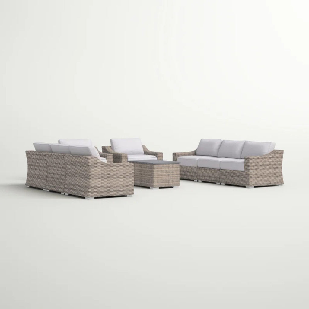 All-Weather Wicker 8-Piece Patio Sectional Set – Pre-Assembled with Cushions