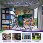 10X8FT Outdoor Steel Storage Shed with Clear Window