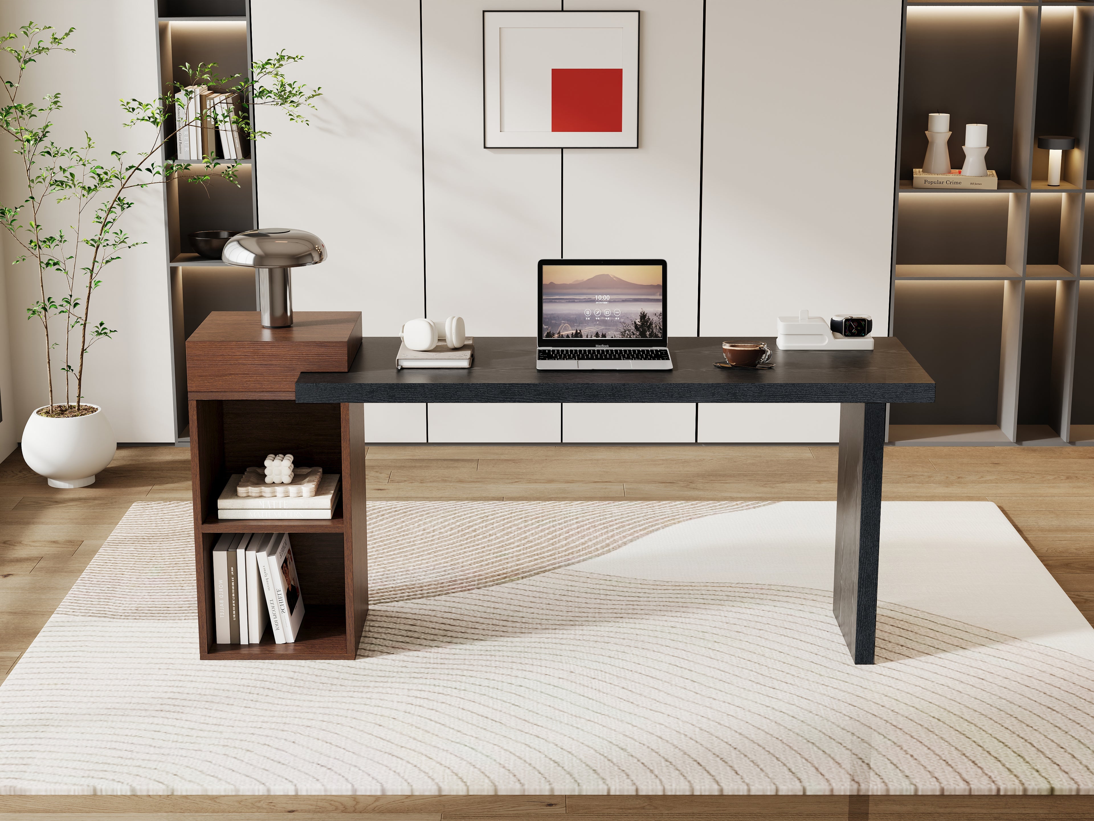 Modern Two-Tone Sofa Side Table