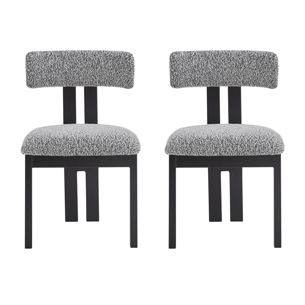 Upholstered Armless Dining Chairs With Metal Legs (Set of 2)