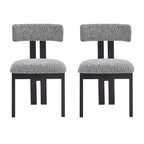 Upholstered Armless Dining Chairs With Metal Legs (Set of 2)