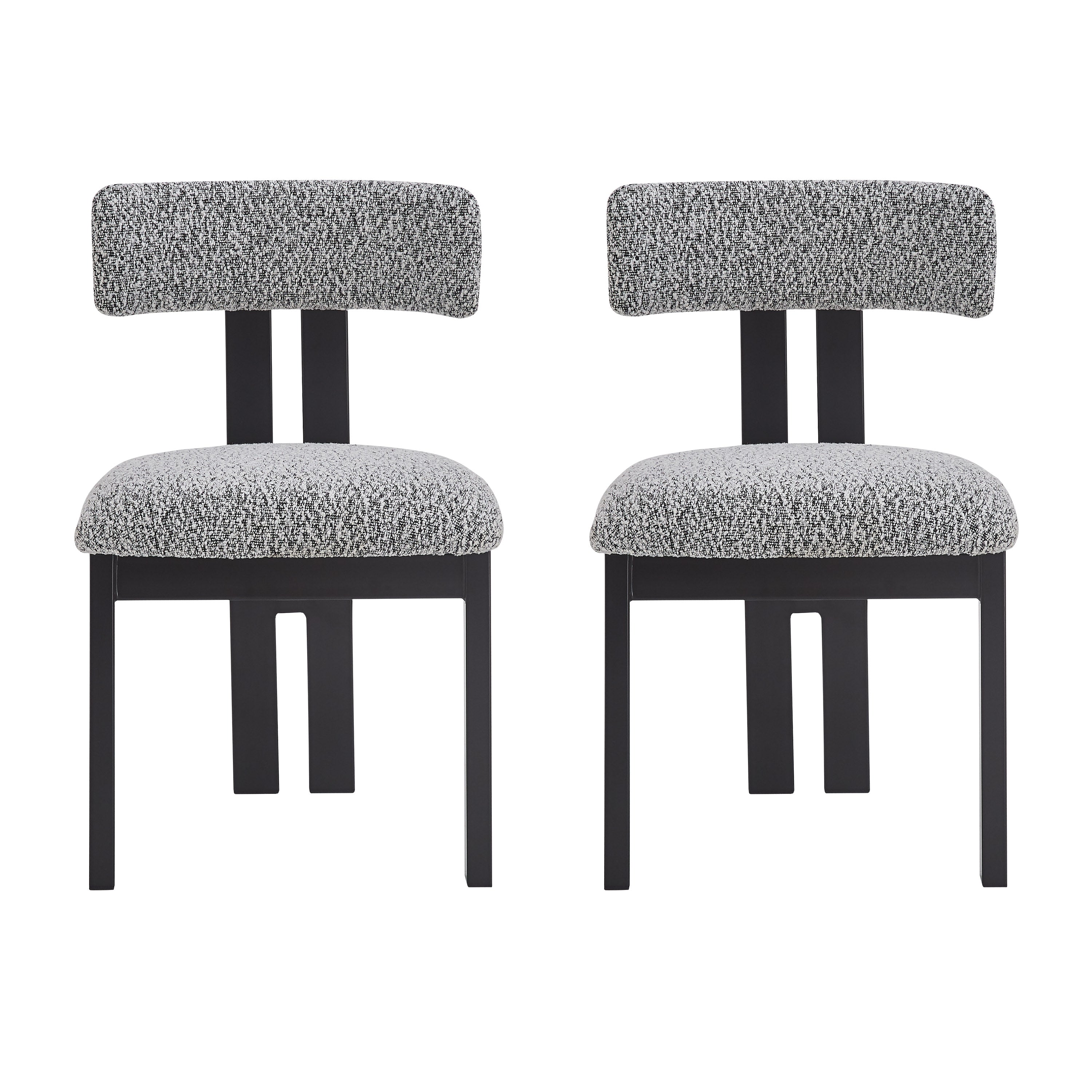Upholstered Armless Dining Chairs With Metal Legs (Set of 2)