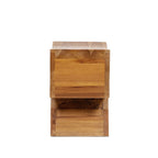 Nico Reclaimed Wood Sculptural Stool Ottoman - Honey Aged