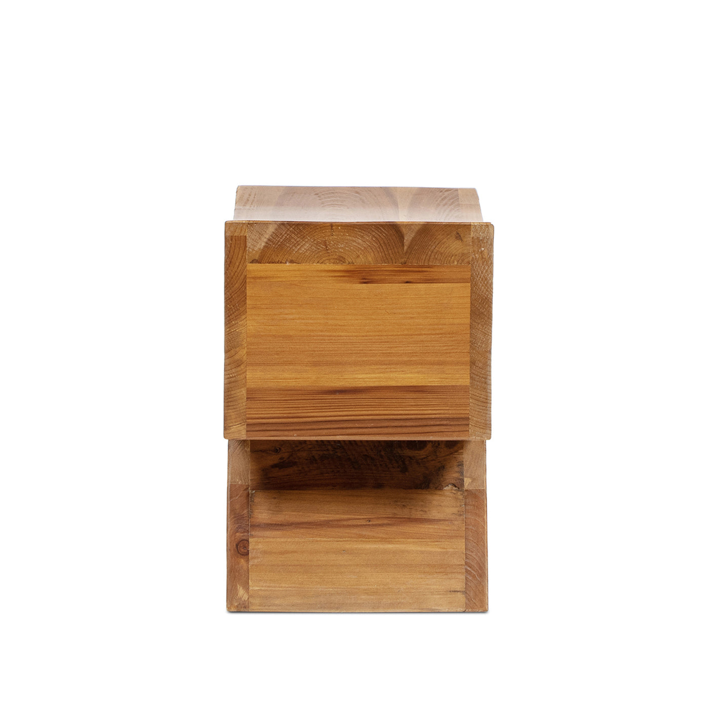 Nico Reclaimed Wood Sculptural Stool Ottoman - Honey Aged
