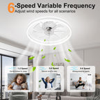 23.6 Inch Ceiling Fan with Light, Quiet DC Motor