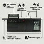 84-Inch Deluxe Stainless Steel Gas Outdoor Kitchen Barbecue Grill