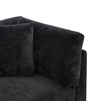 83.50" Modern Flared Arms Sofa (Black)