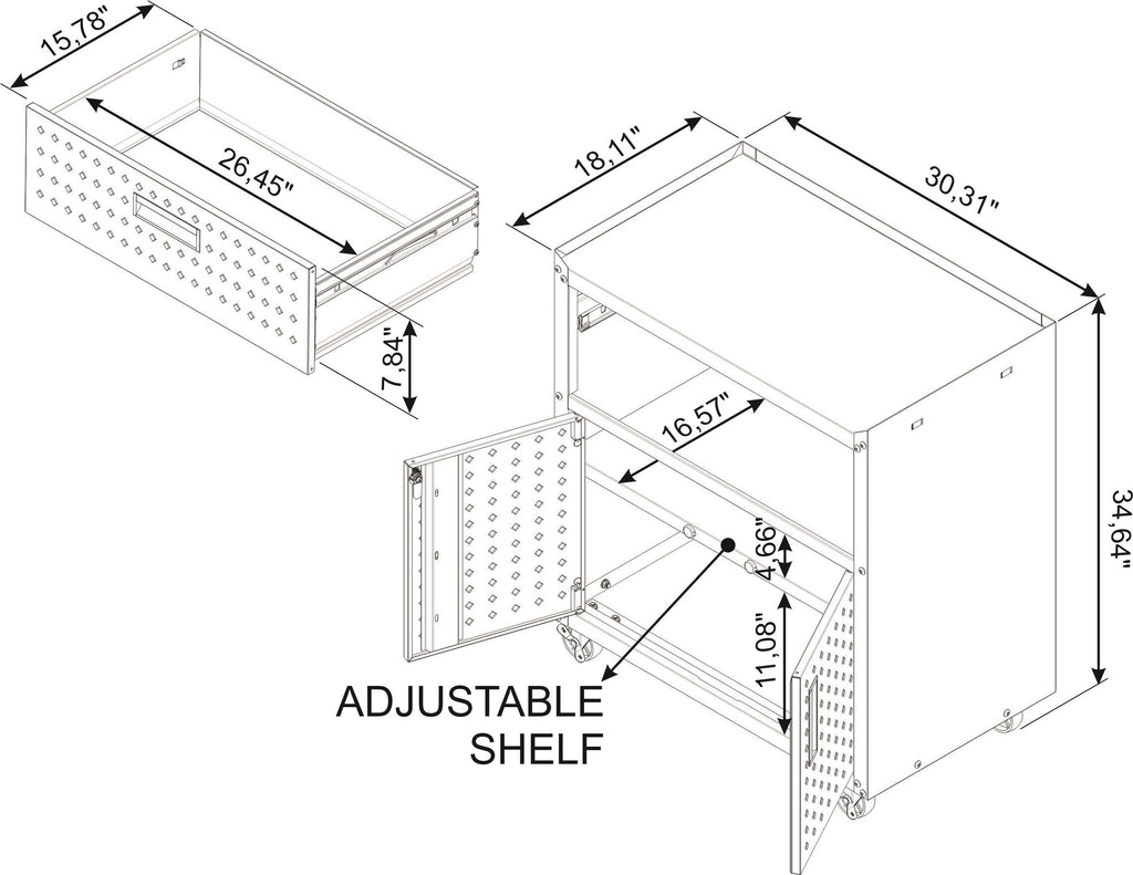 Fortress 30" Rolling Garage Cabinet