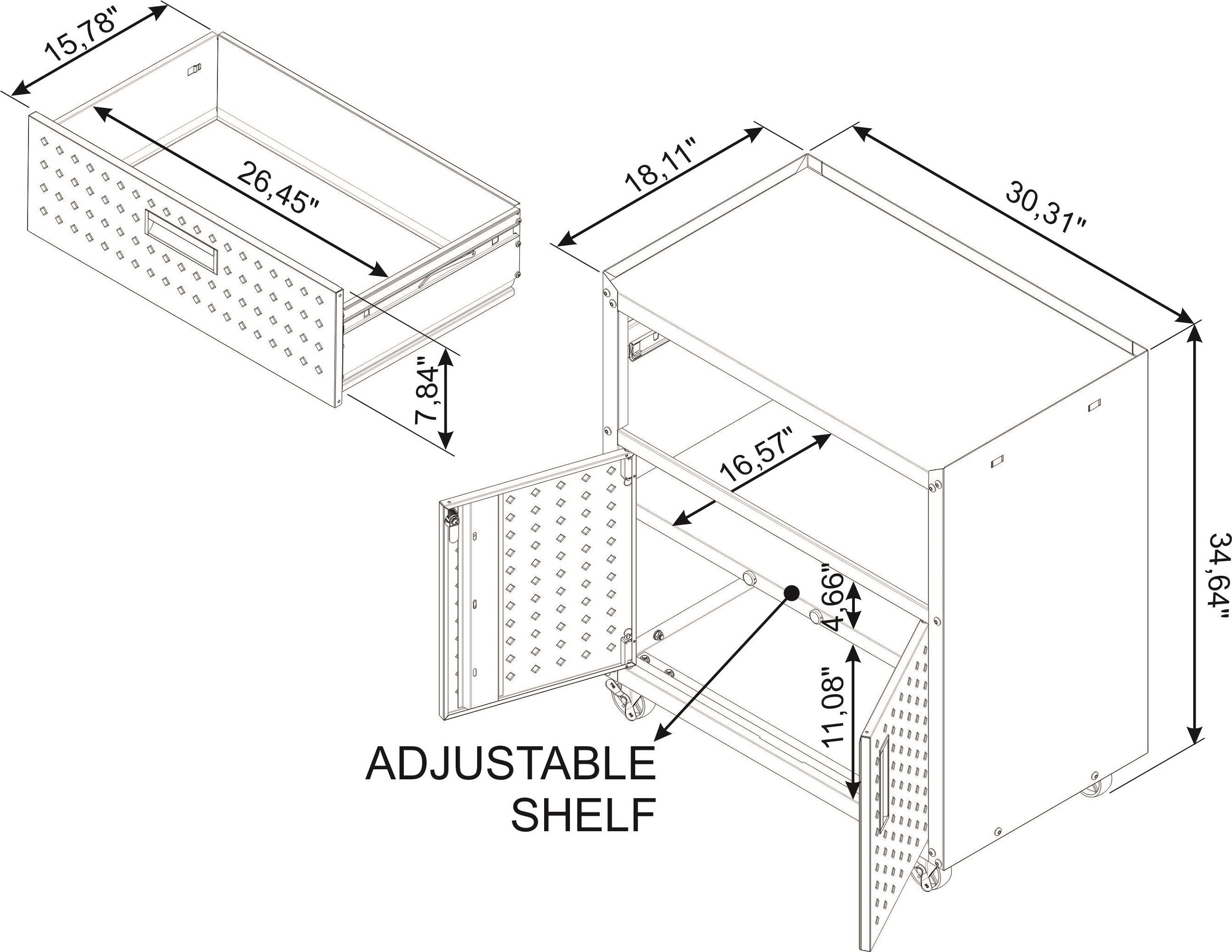 Fortress 30" Rolling Garage Cabinet