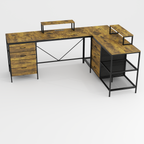 114 Inch L-Shaped Desk with Power Outlets & USB-C