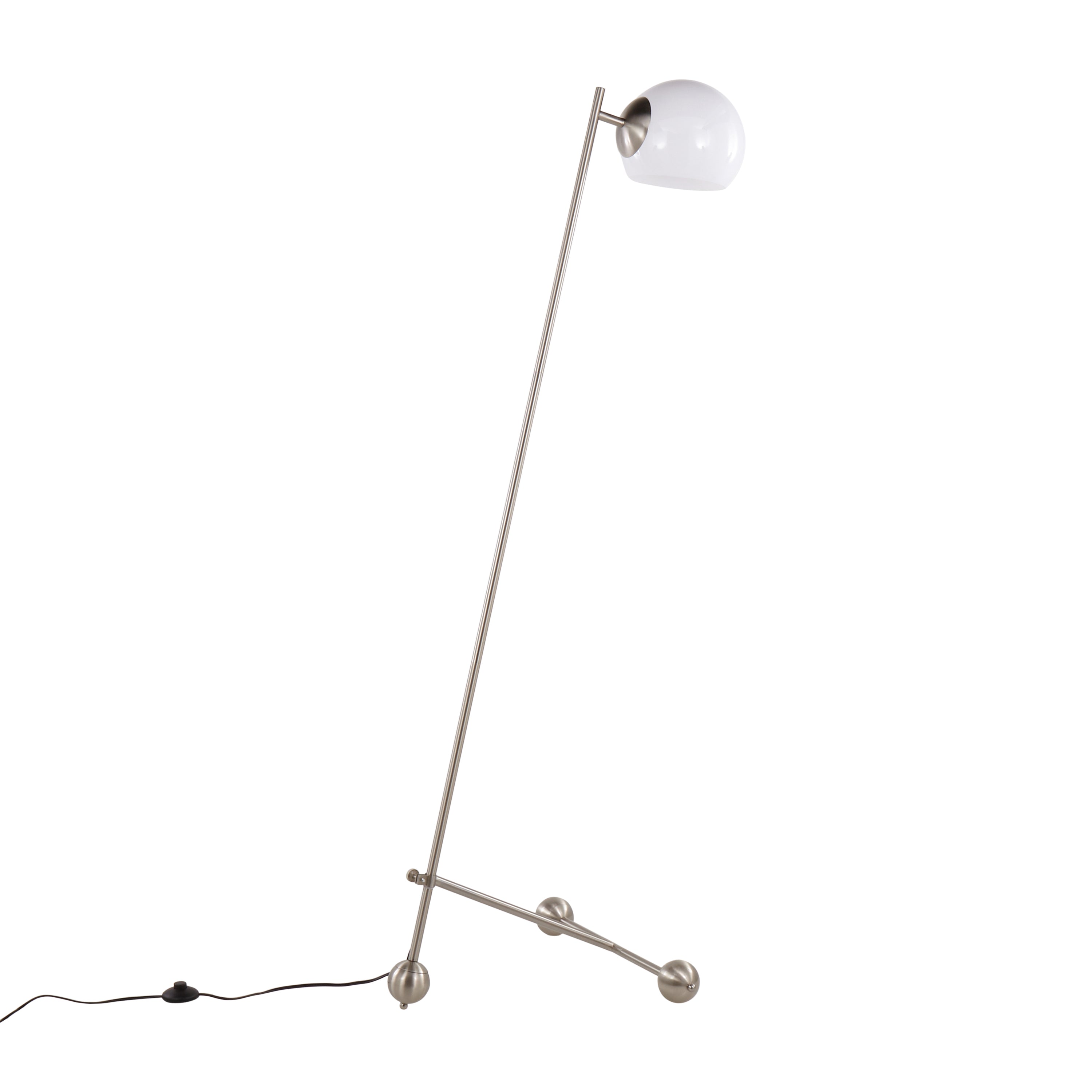 Eileen Contemporary Floor Lamp in Brushed Nickel