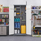 Gray Metal Lockers with Locking Doors