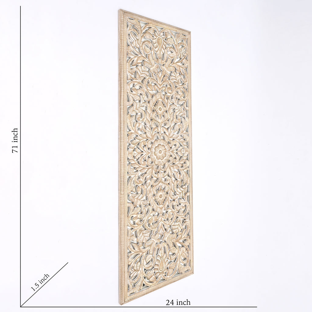 Wooden Floral Hand Carved Mandala Wall Decor Accent