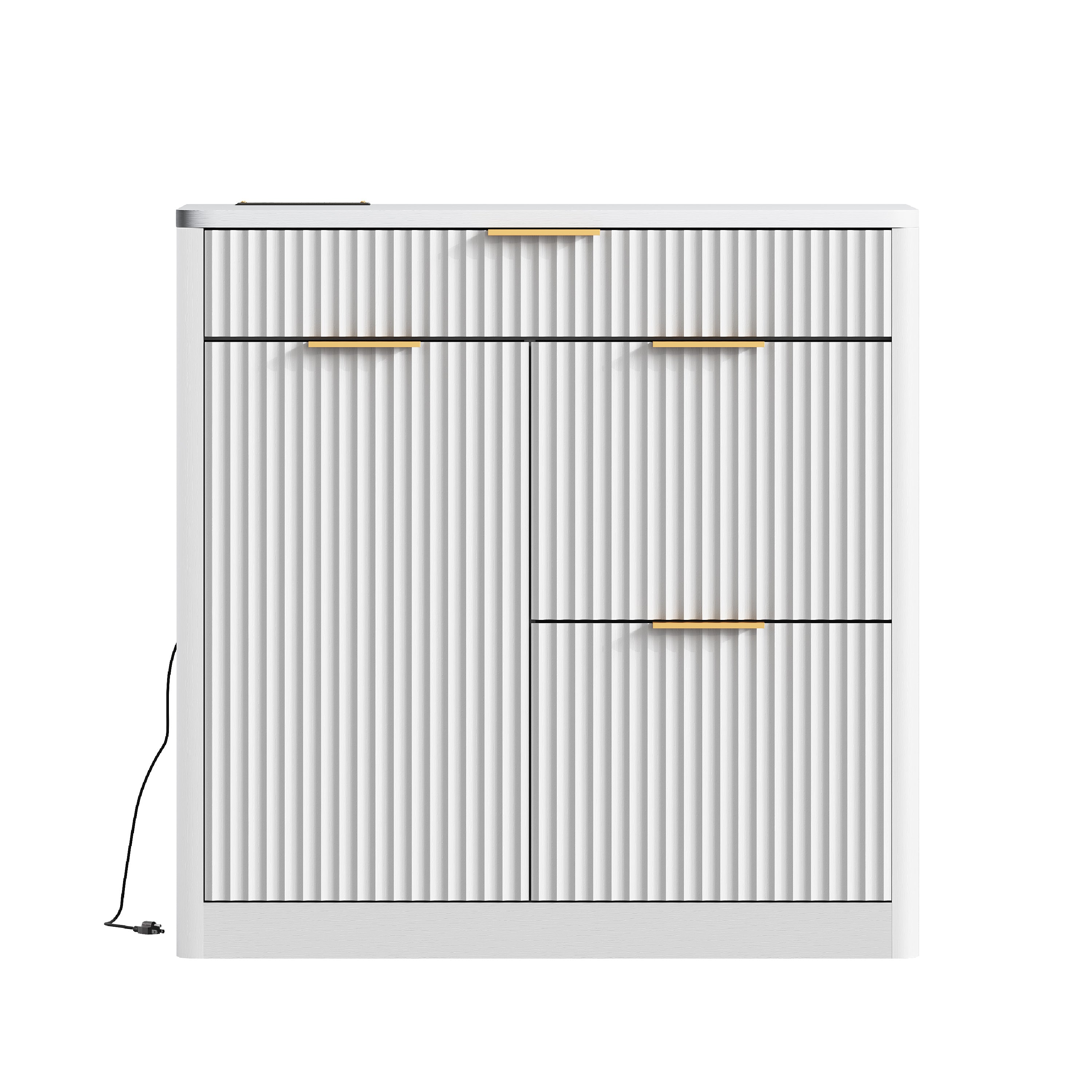Freestanding Office File Cabinet with Built-in Charging Station