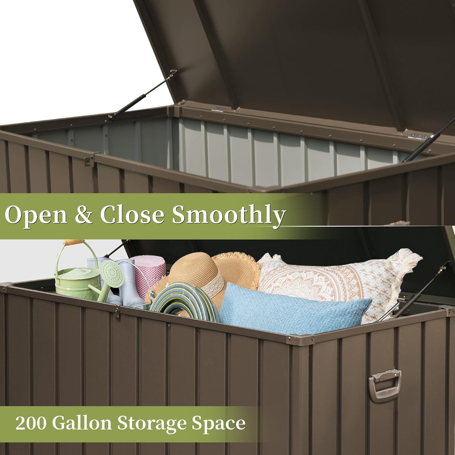 200 Gallon Outdoor Storage Deck Box - Waterproof & Lockable