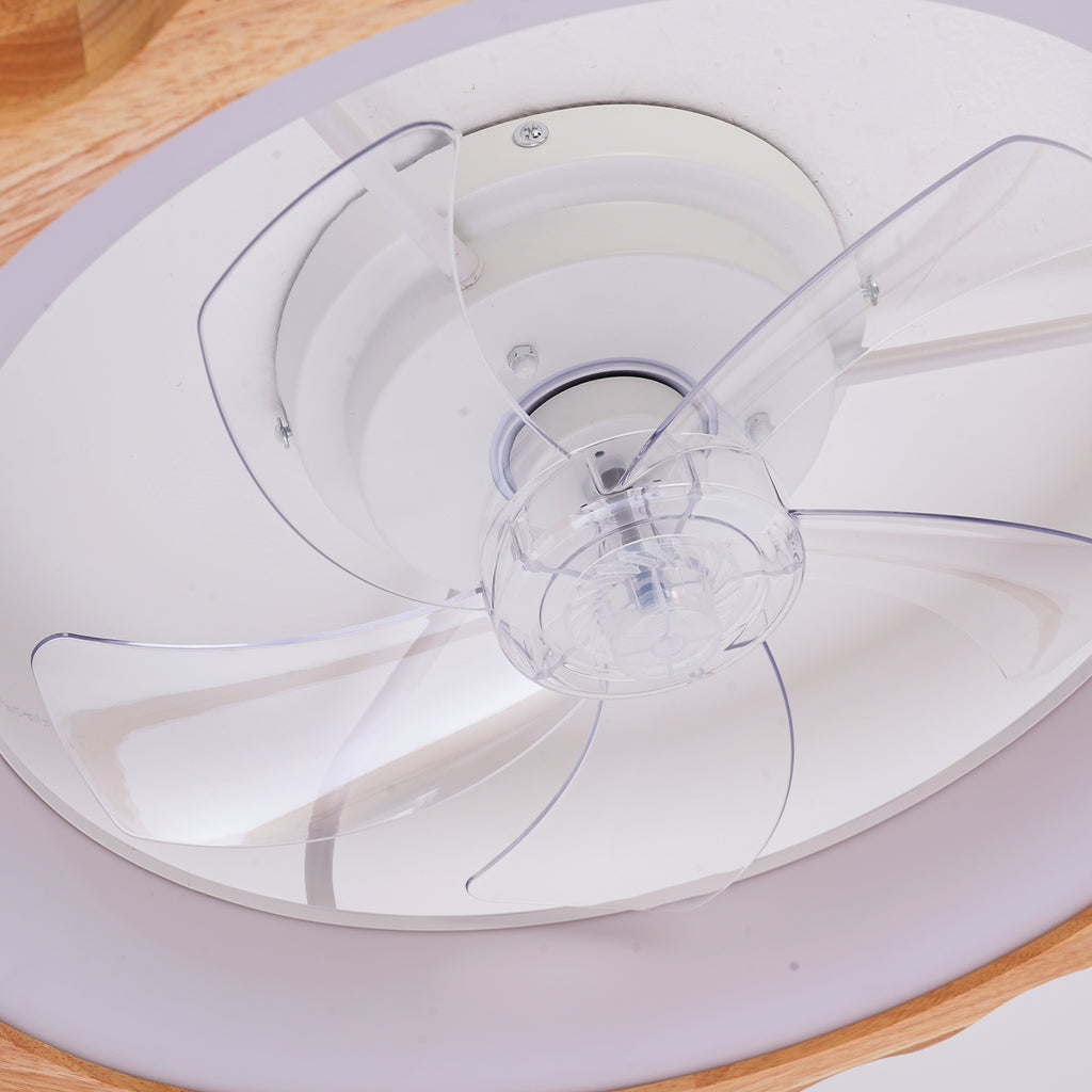 20" Plum Blossom Flush Mount Ceiling Fan With Lights and Remote
