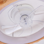 20" Plum Blossom Flush Mount Ceiling Fan With Lights and Remote