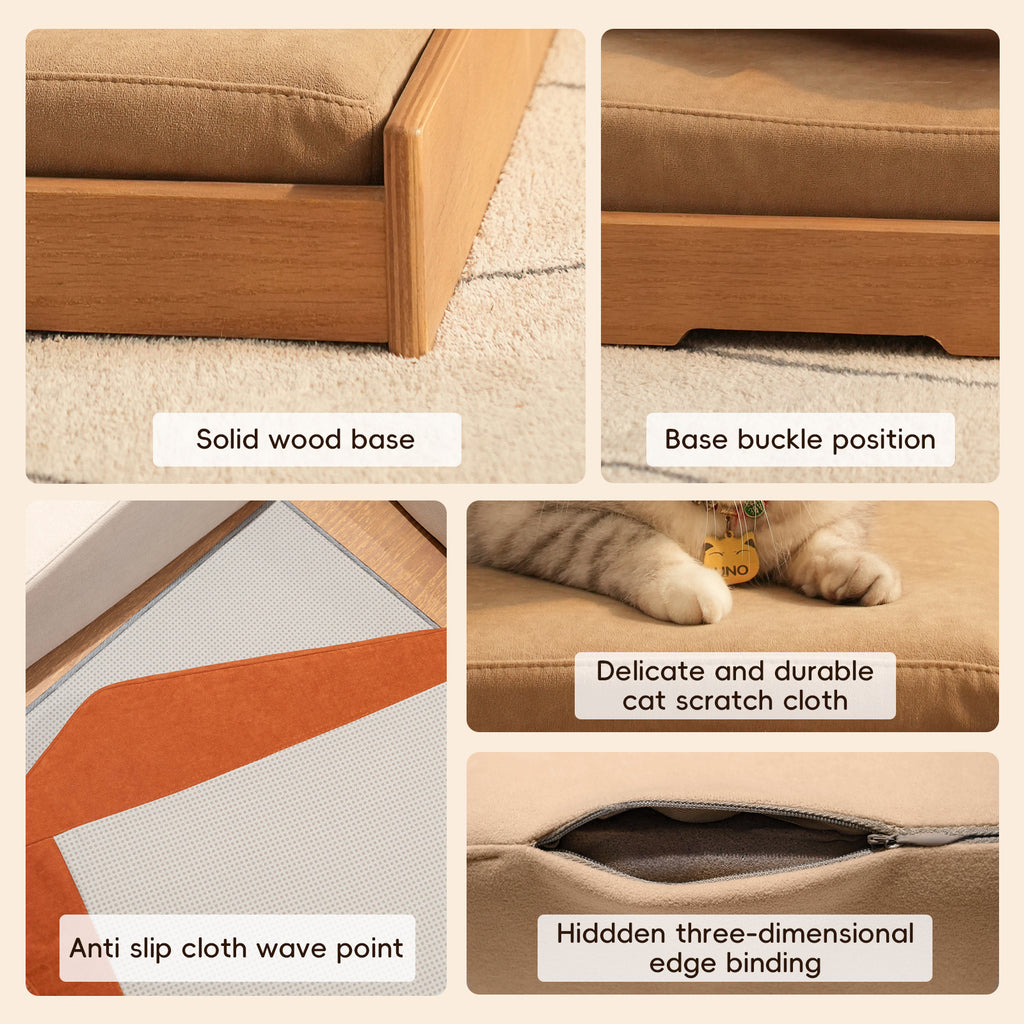 Modern Wooden Pet Bed for Cats & Dogs