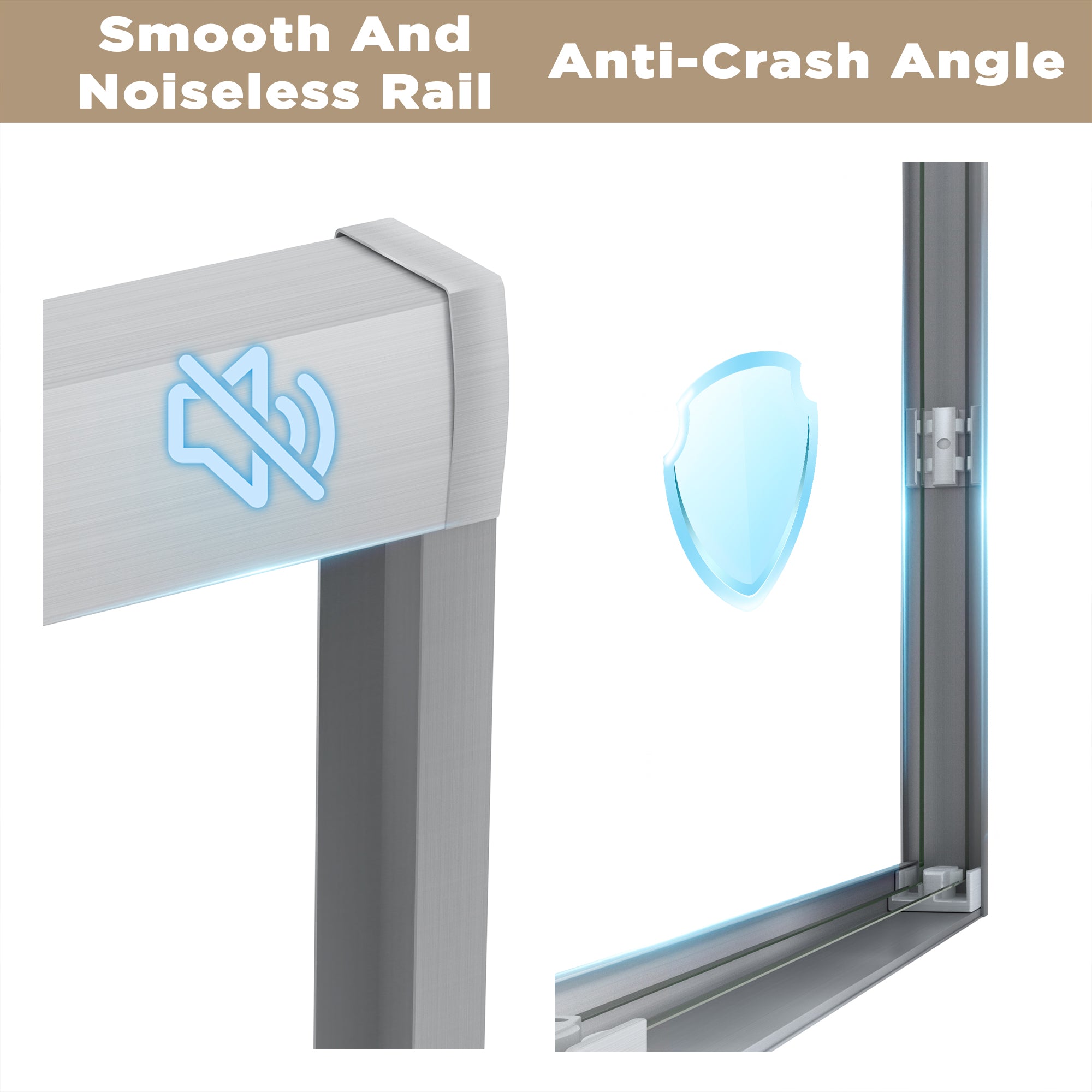 Double Sliding Shower Door with Aluminum Frame