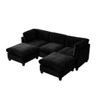 96.5" Sectional Couch for Living Room, Upholstered Soft Chenille Fabric Sofa