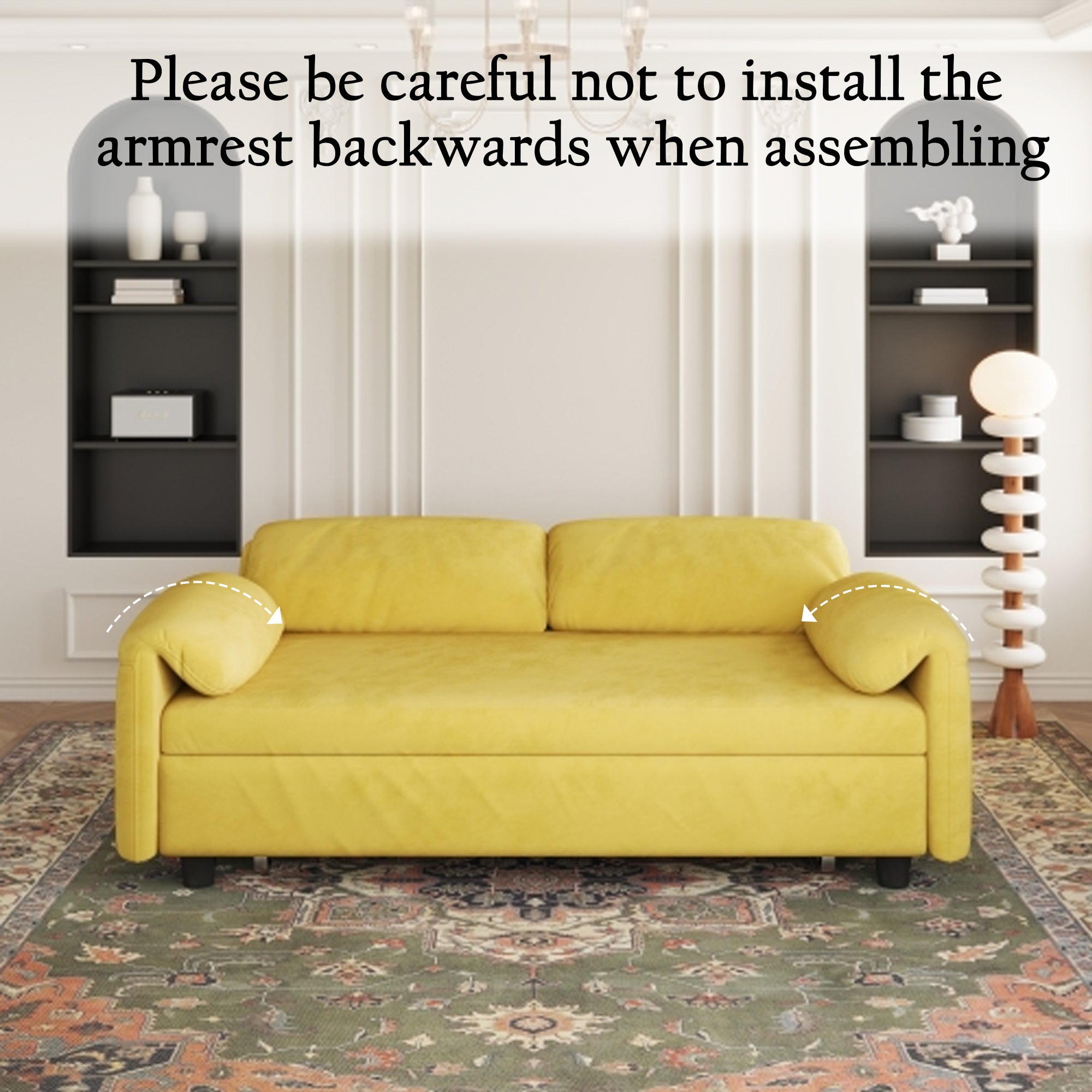 Elegant Dual-Purpose Velvet Sofa Bed