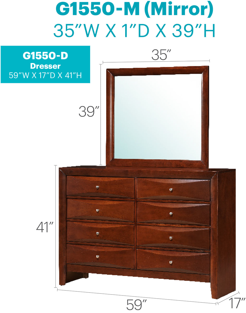 Marilla G1550-D Dresser in Cherry