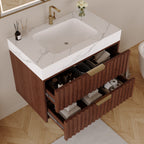 30" Modern Floating Bathroom Vanity with Seamless Sintered Stone Top