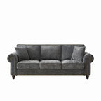86" Modern 3-Seater Sofa with Rolled Arms