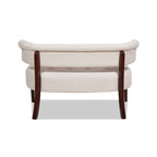 Jared Roll Arm Tufted Bench Settee, Sky Neutral