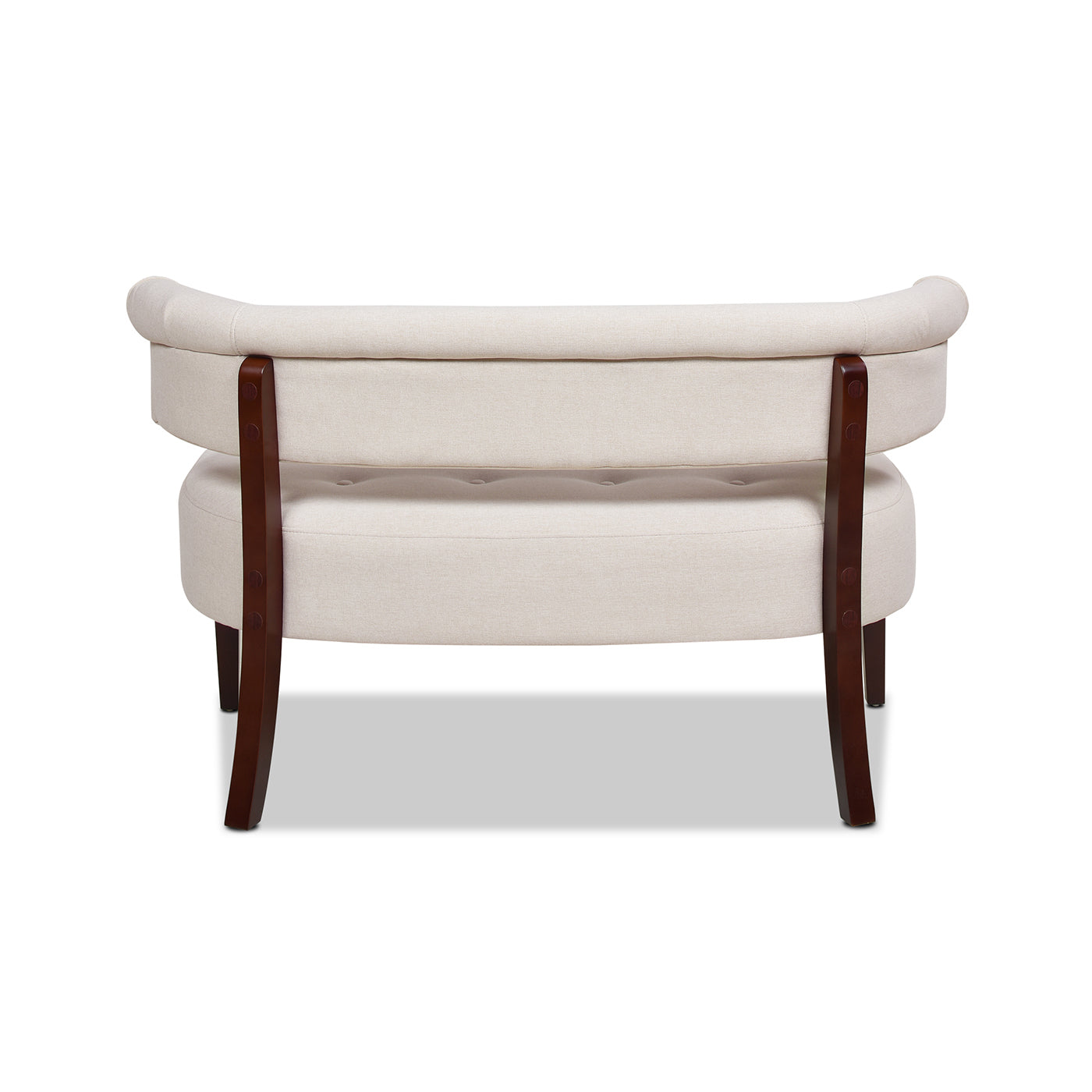Jared Roll Arm Tufted Bench Settee, Sky Neutral