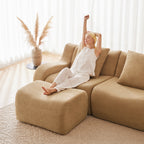 Ottoman Teddy Fabric - Camel
