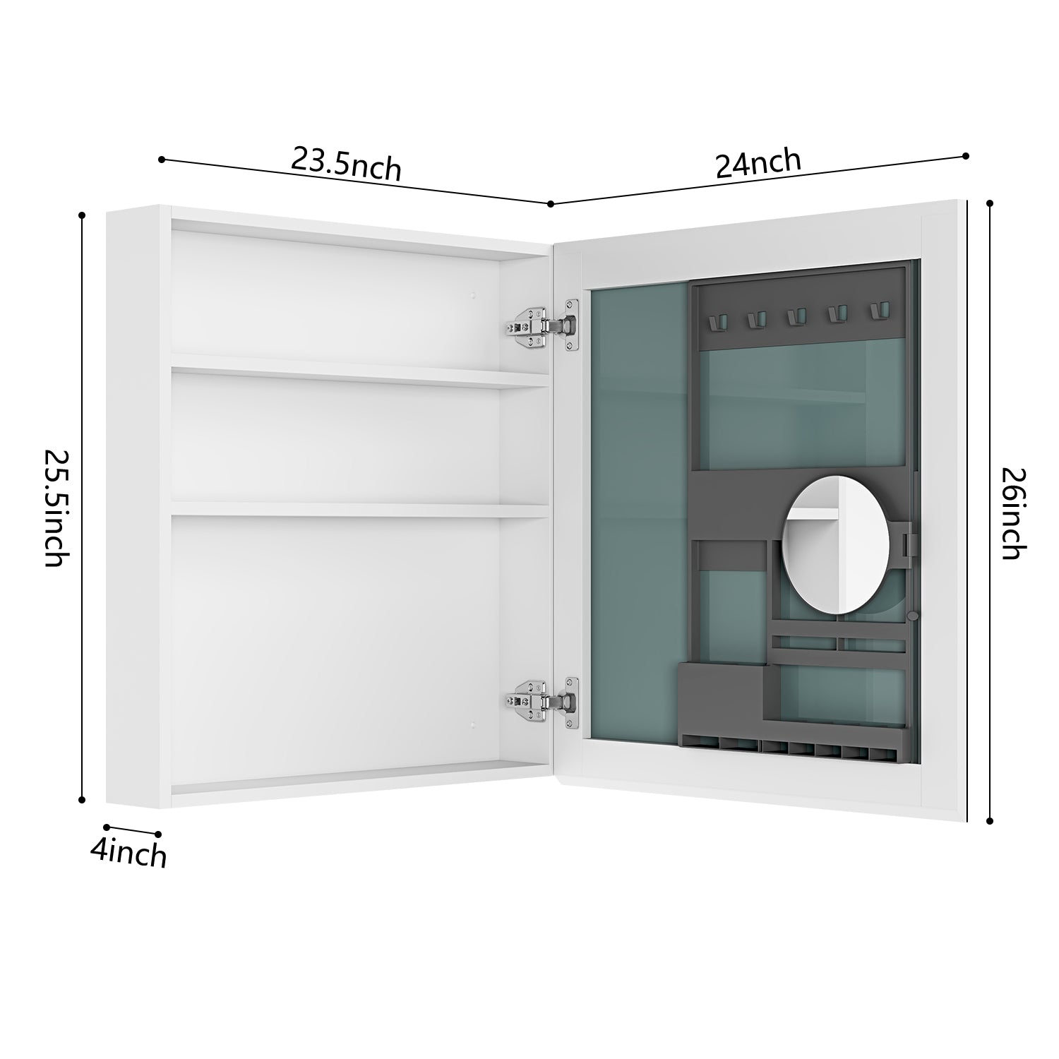 Surface Frameless Mirror Medicine Cabinet