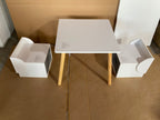Kids Table and 2 Chair Set with Storage Bins