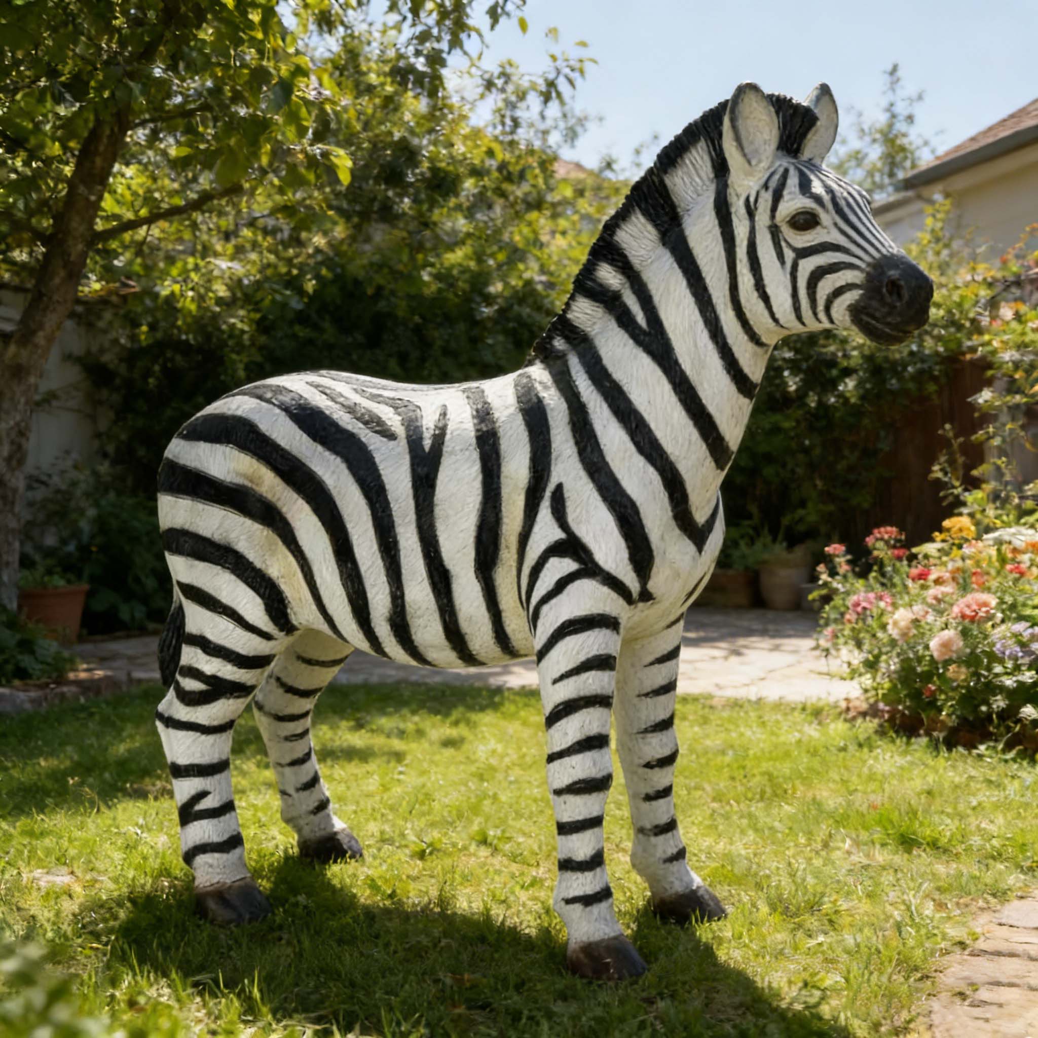 Simulated Zebra Garden Statue