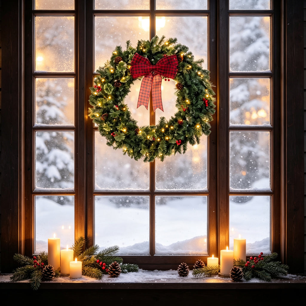 36 Inch Prelit Crestwood Spruce Christmas Wreath with Bow