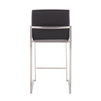 High Back Counter Stool in Stainless Steel