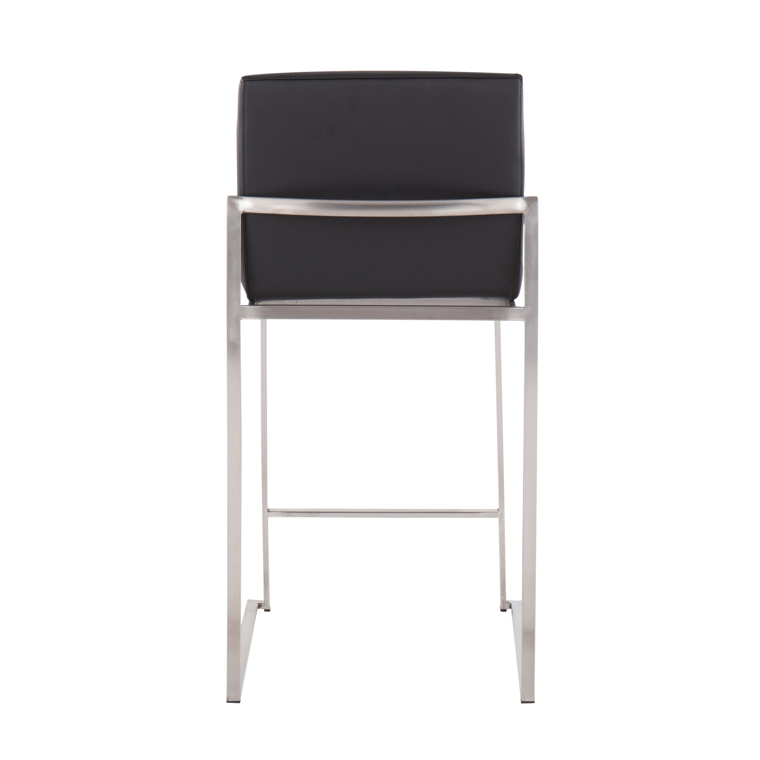 High Back Counter Stool in Stainless Steel