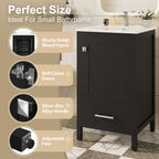 20-Inch Modern Bathroom Vanity with Ceramic Sink