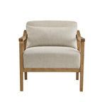 Reagan Wood Arm Accent Chair with Lumbar Pillow