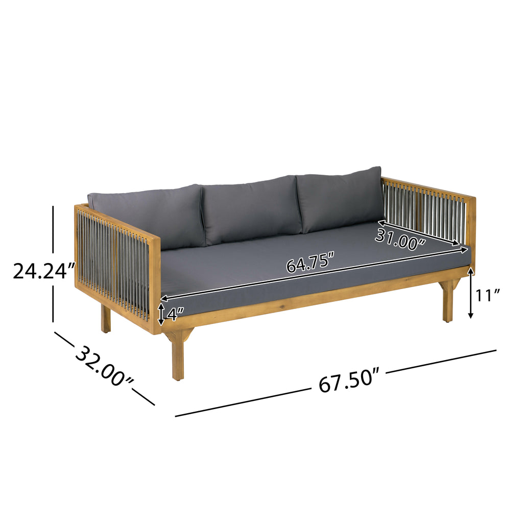 2-Piece Outdoor Patio Set: Sofa with Dark