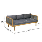 2-Piece Outdoor Patio Set: Sofa with Dark